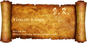 Vincze Kinga névjegykártya